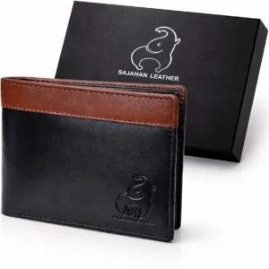 SAJAHANLEATHER Men Formal, Casual, Travel, Trendy Black, Brown Genuine Leather Wallet (4 Card Slots)