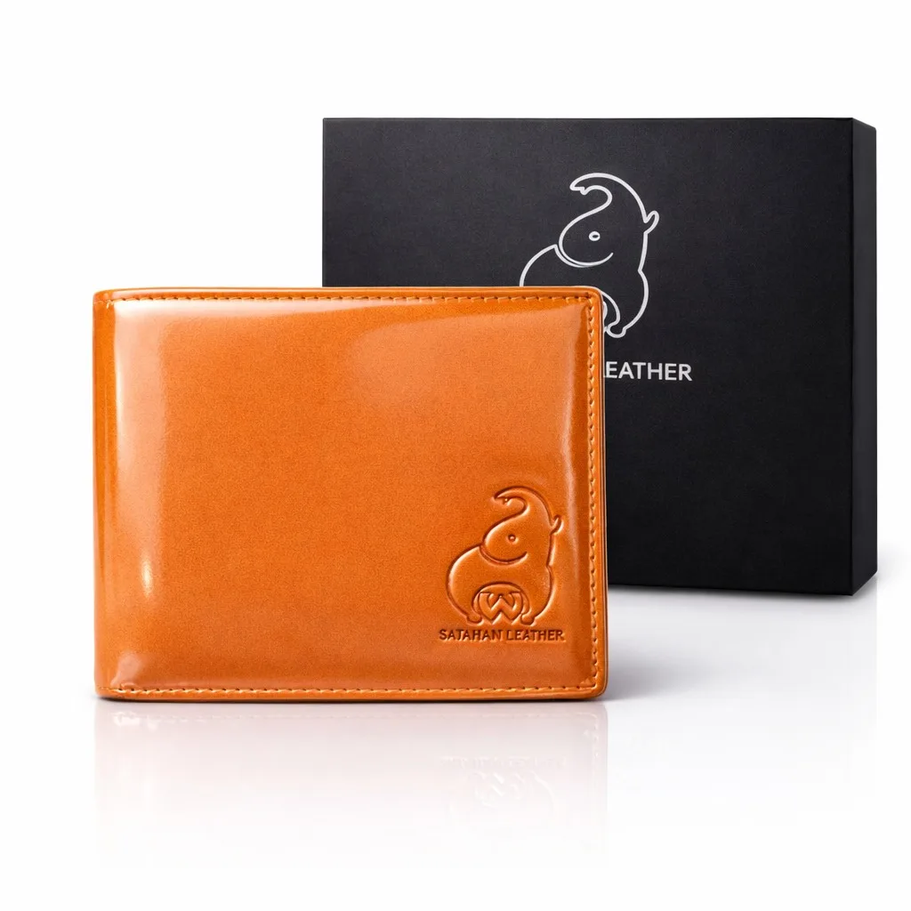 SAJAHANLEATHER Men Casual, Formal, Travel, Trendy Tan, Orange Genuine Leather Wallet ( 8 card slots)