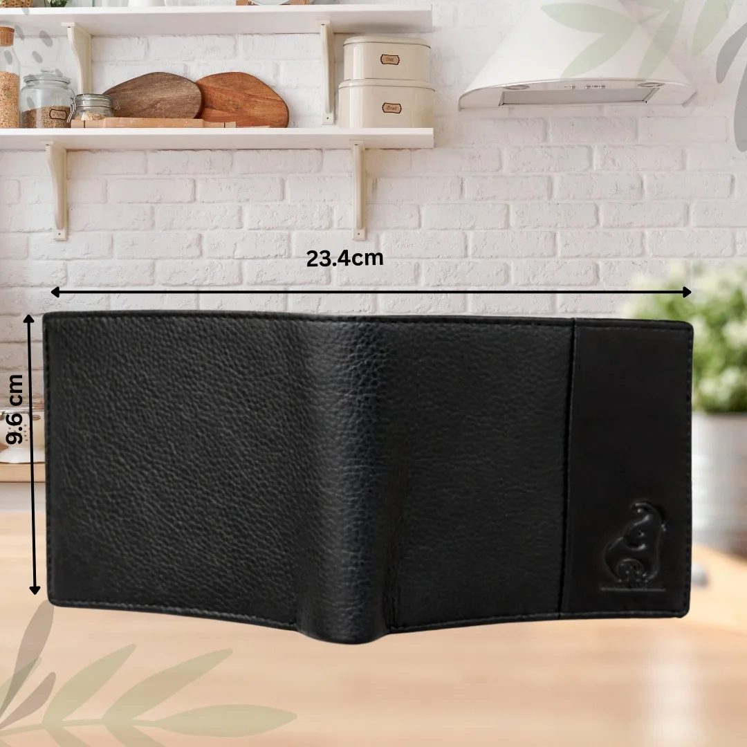 SAJAHANLEATHER Men Casual, Formal, Travel, Trendy Tan, Black Genuine Leather Wallet
