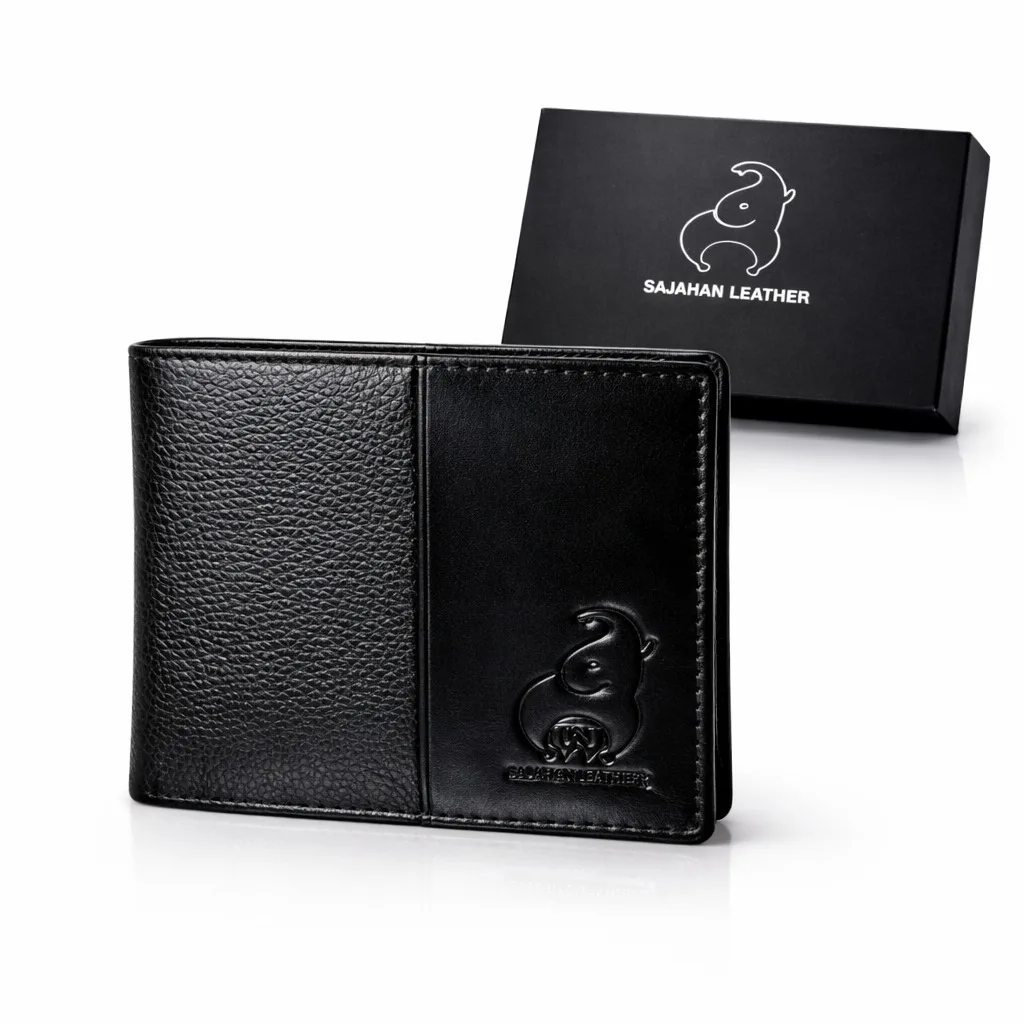 SAJAHANLEATHER Men Casual, Formal, Travel, Trendy Tan, Black Genuine Leather Wallet