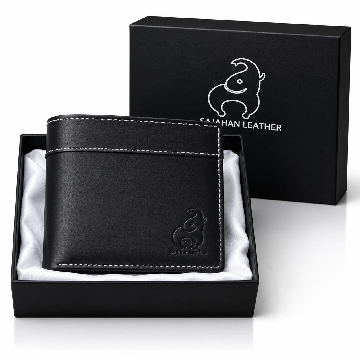 SAJAHANLEATHER Men Casual, Formal, Travel, Trendy Tan, Black Genuine Leather Wallet (12 Card Slots)
