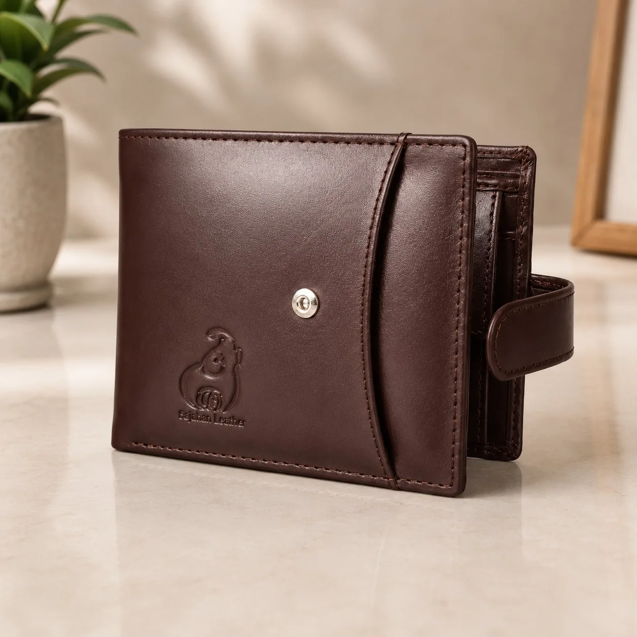 SAJAHANLEATHER Men Casual, Formal, Travel, Trendy Tan, Dark Chocolate Brown Genuine Leather Wallet