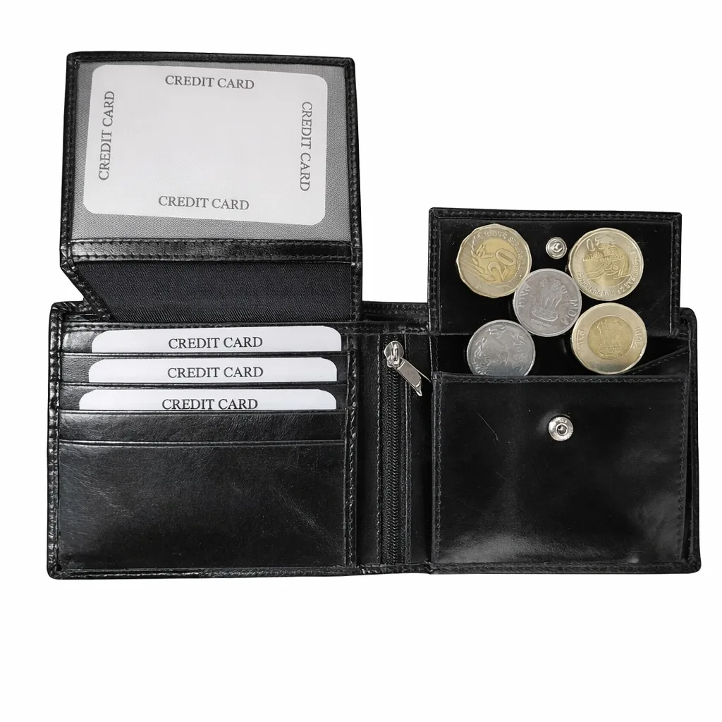SAJAHANLEATHER Men Casual, Formal, Travel, Trendy Tan, Black Genuine Leather Wallet