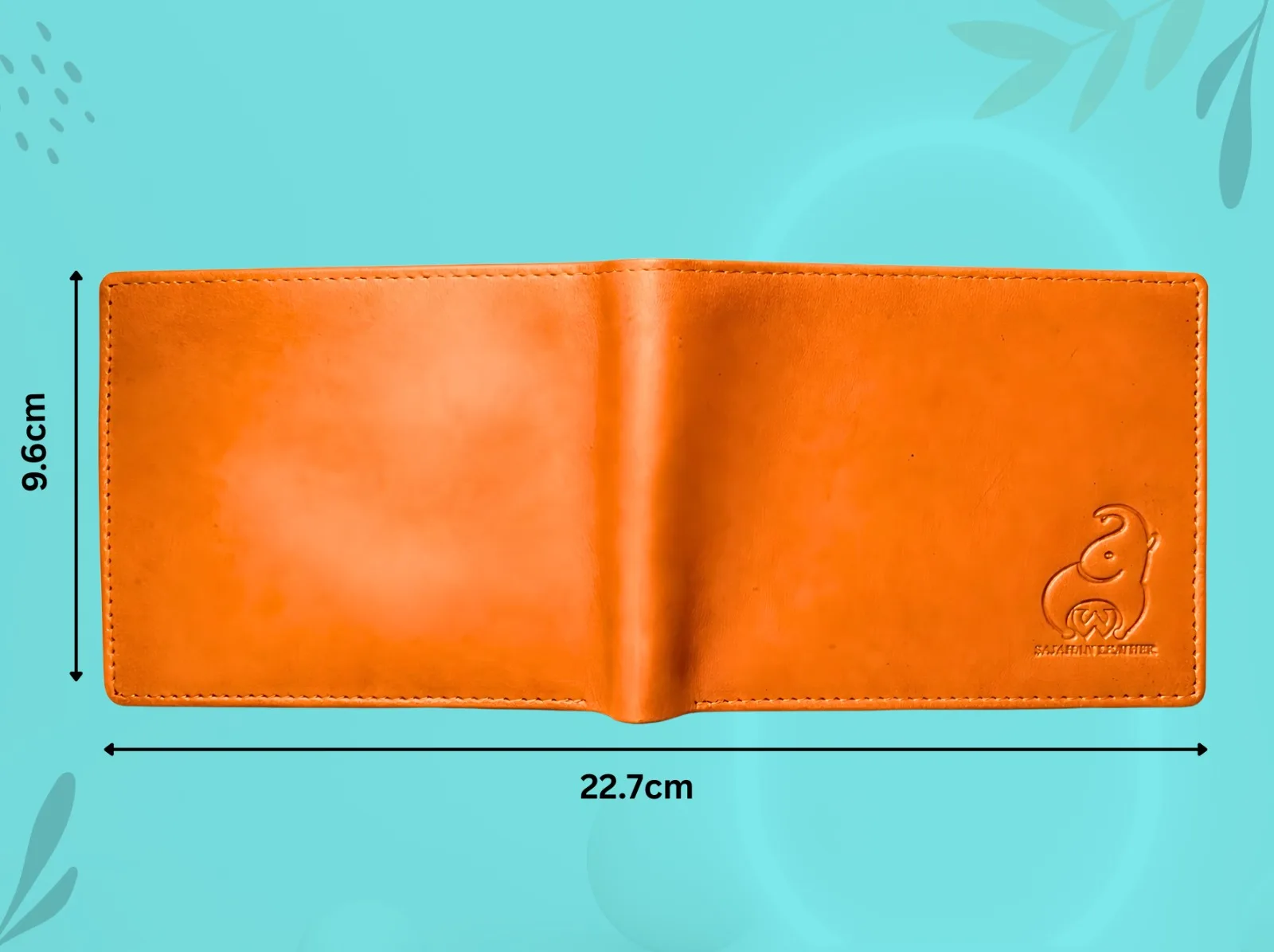 SAJAHANLEATHER Men Casual, Formal, Travel, Trendy Tan, Orange Genuine Leather Wallet ( 8 card slots)