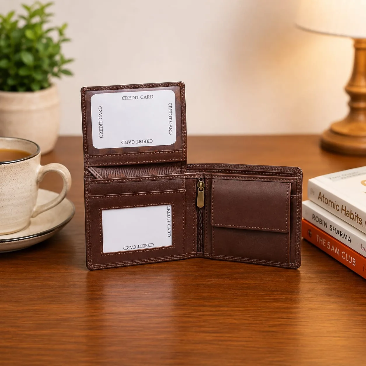 SAJAHANLEATHER Men Casual, Formal, Travel, Trendy Tan, Rich Chocolate Brown Genuine Leather Wallet