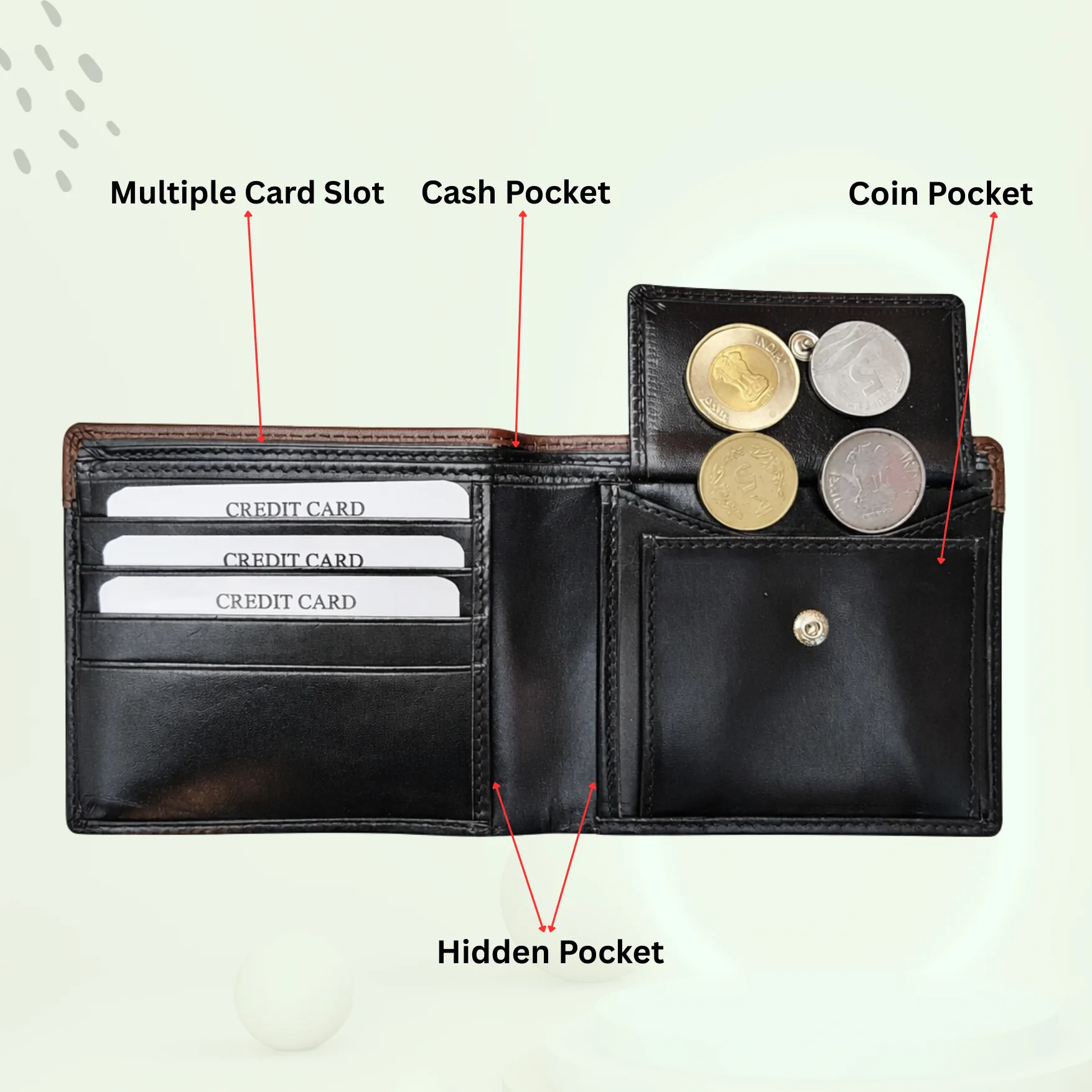 SAJAHANLEATHER Men Formal, Casual, Travel, Trendy Black, Brown Genuine Leather Wallet (4 Card Slots)
