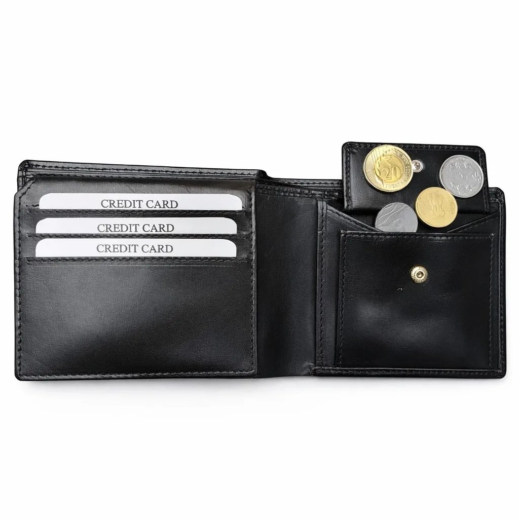 SAJAHANLEATHER Men Casual, Formal, Travel, Trendy Tan, Black Brown Genuine Leather Wallet ( 8 card slots)
