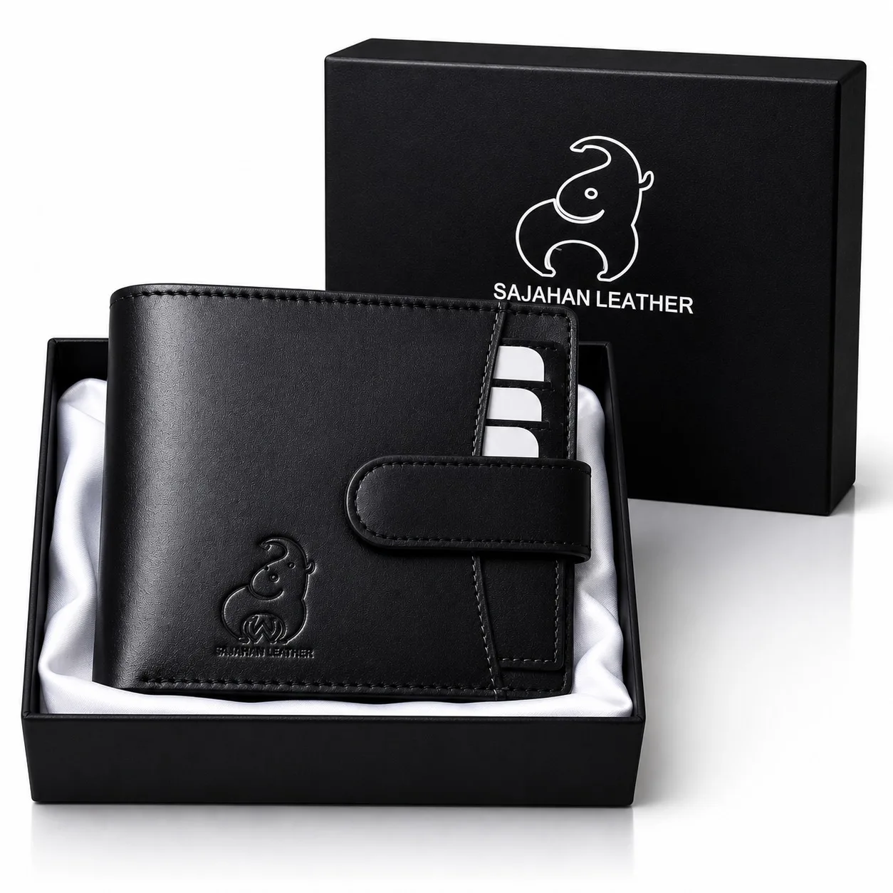 SAJAHANLEATHER Men Casual, Formal, Travel, Trendy Tan, Black Genuine Leather Wallet (12 Card Slots)