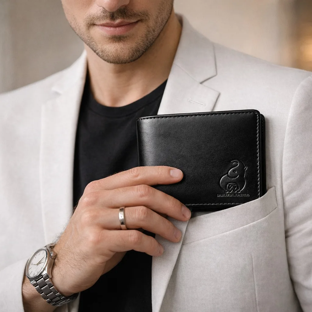 SAJAHANLEATHER Men Casual, Formal, Travel, Trendy Tan,black and brown Genuine Leather Wallet
