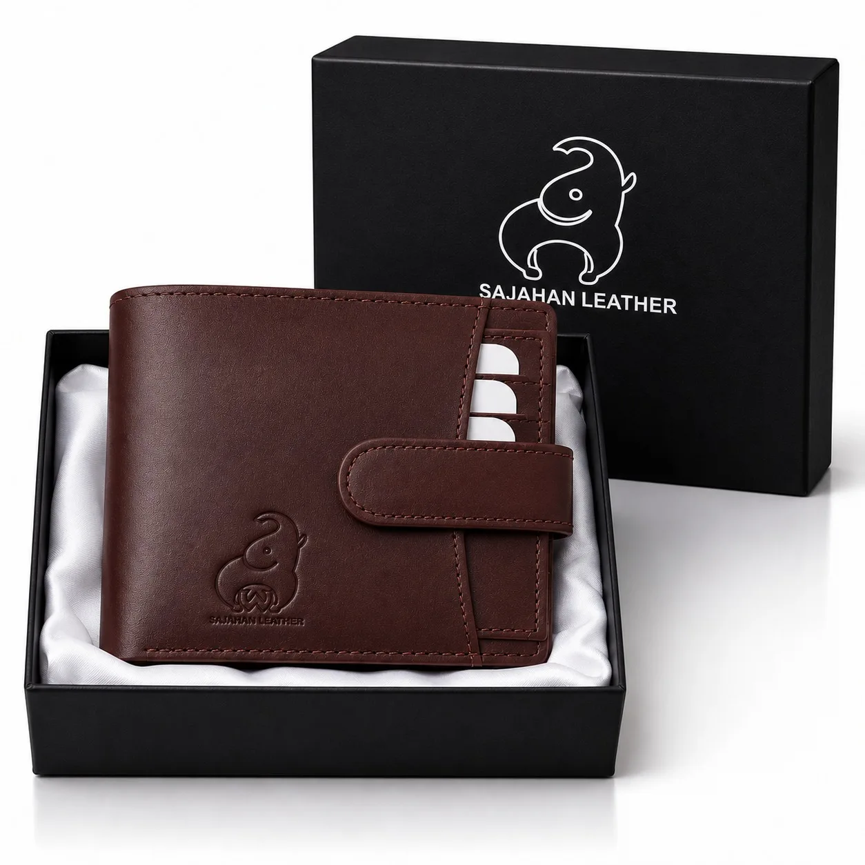 SAJAHANLEATHER Men Casual, Formal, Travel, Trendy Tan, Dark Chocolate Brown Genuine Leather Wallet